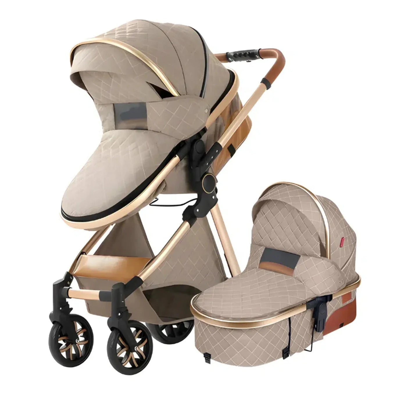 3-in-1 Baby Stroller Pram With Mom Bag Travel System