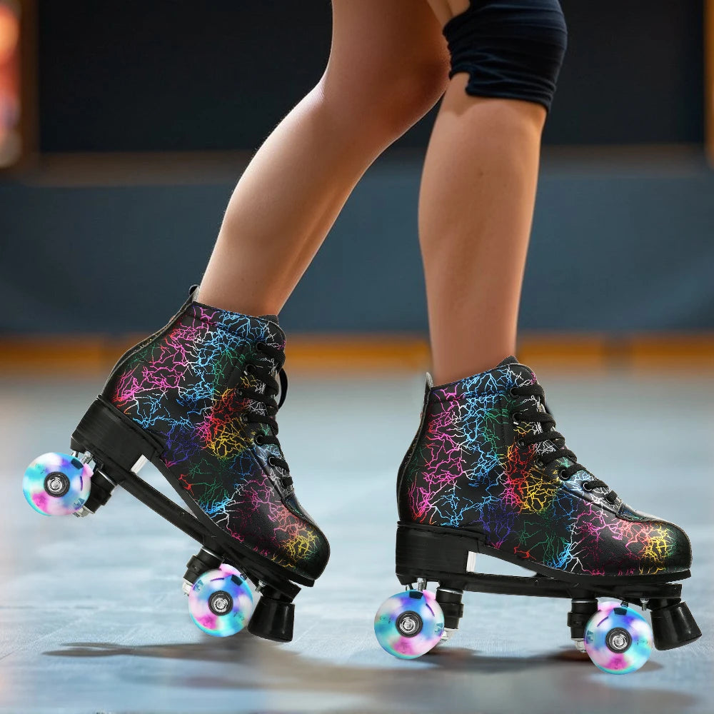 YYW Flashing Quad Roller Skates for Adults Outdoor Use