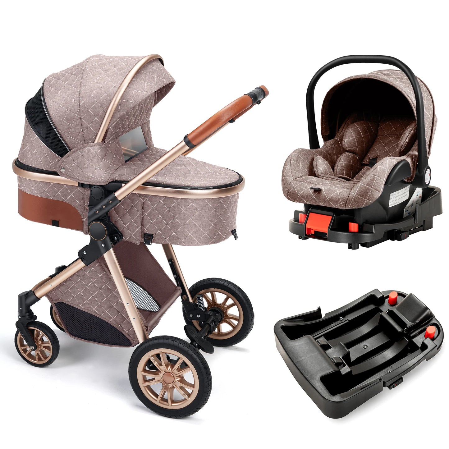 High Landscape 3 In 1 Baby Pram Stroller Reversible Seat