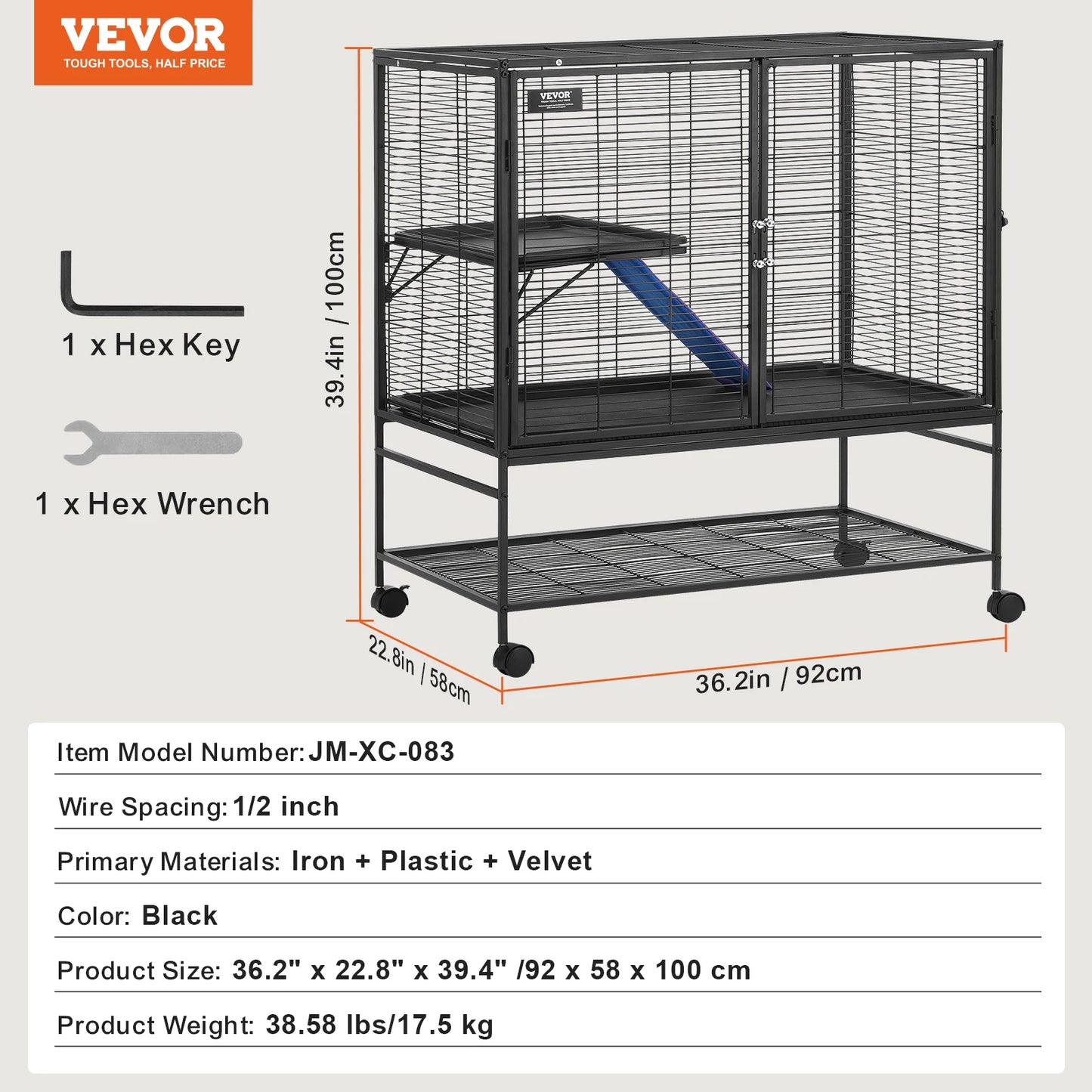 SucceBuy Four Tier Metal Rodent Cage For Small Animals