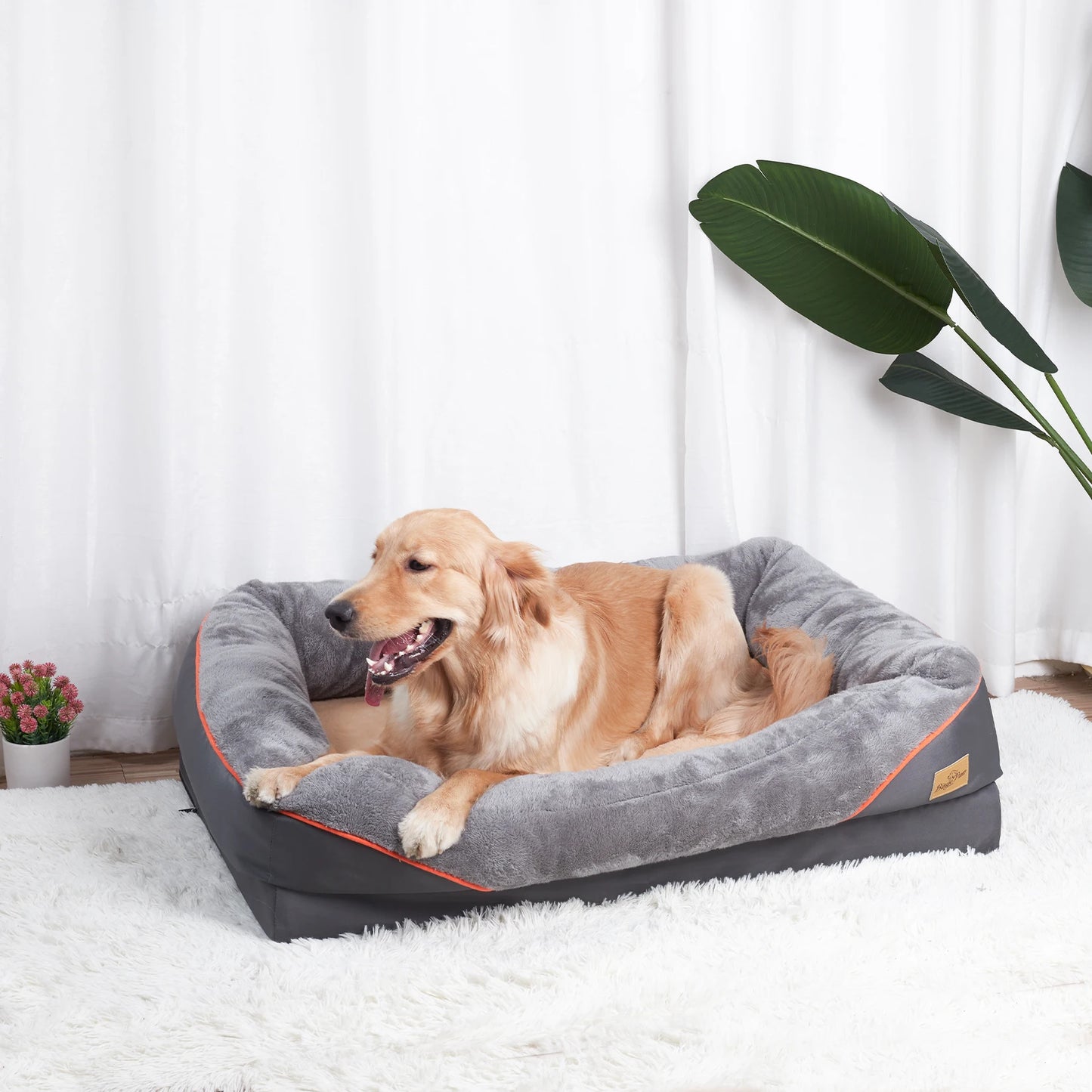 Bingopaw Large Dog Bed Waterproof Fleece With Removable Cover