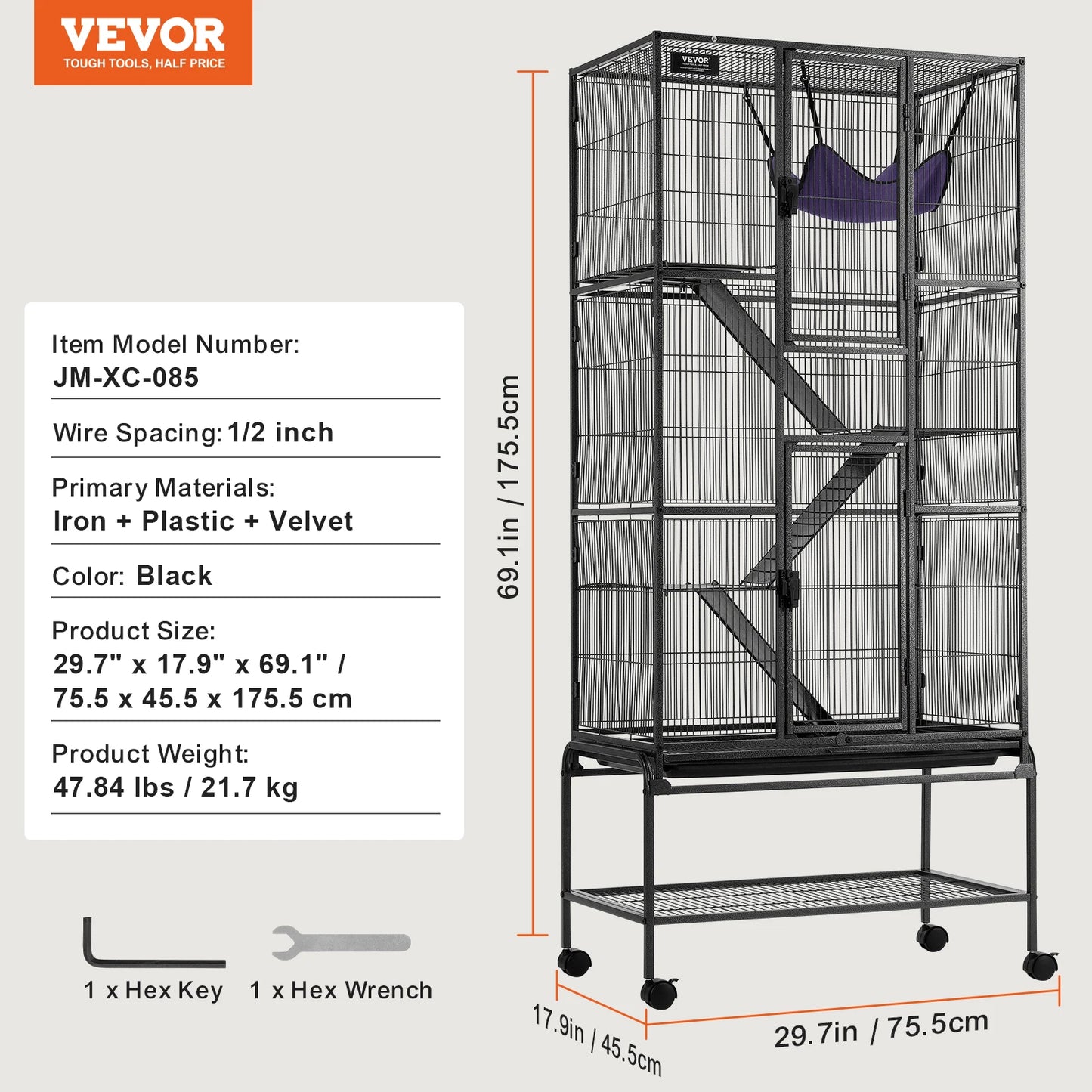 SucceBuy Four Tier Metal Rodent Cage For Small Animals