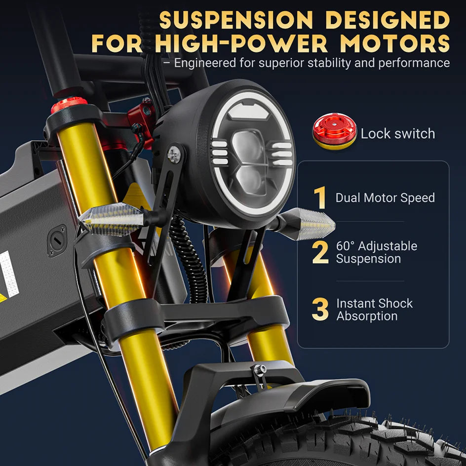 6000W Dual Motor 60V Electric Bike For Adults All Terrain