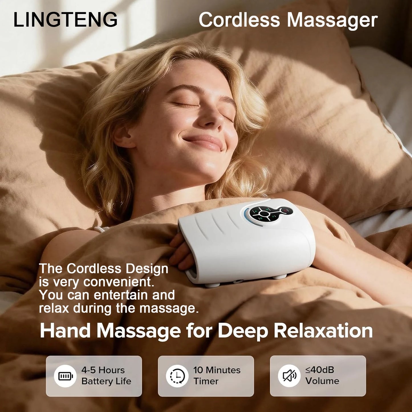 LINGTENG Hand Massager With Heat And Wireless For Arthritis