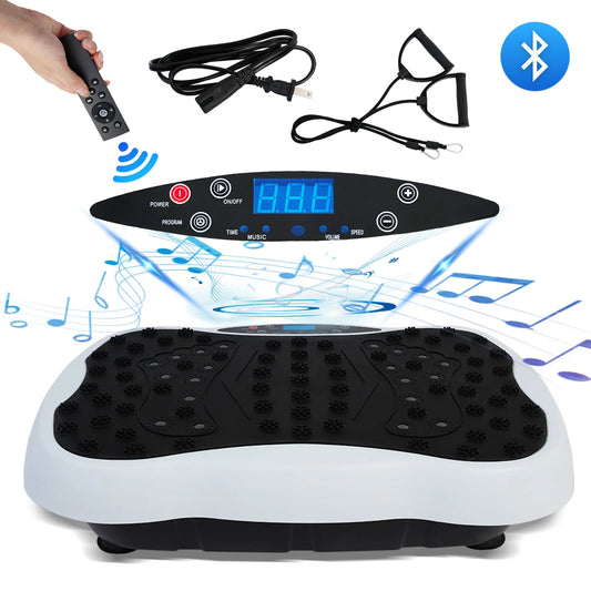 Body Vibration Plate Exercise Machine With Resistance Bands Remote Control