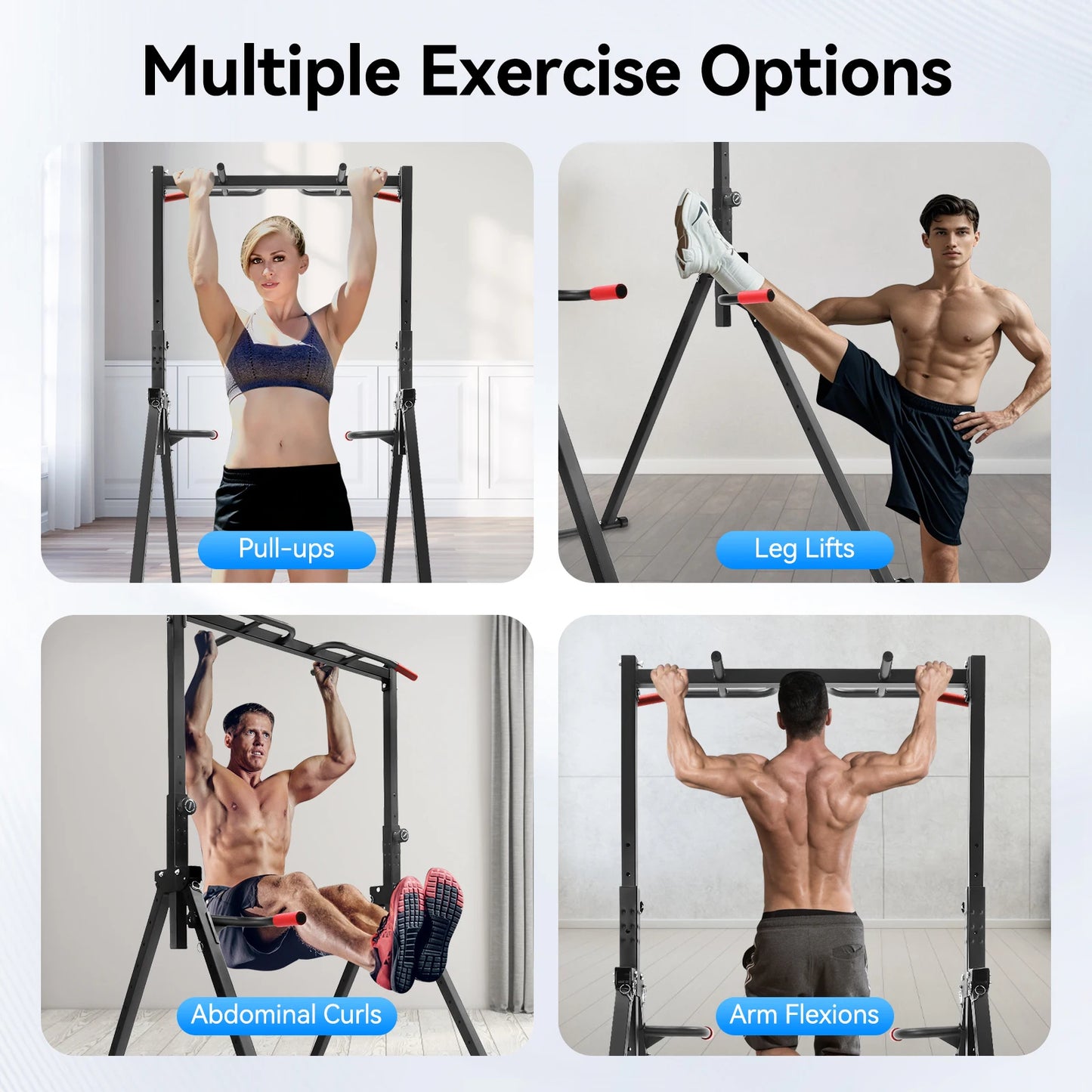 Adjustable Foldable Pull Up Bar 200kg Load With Parallel Bars