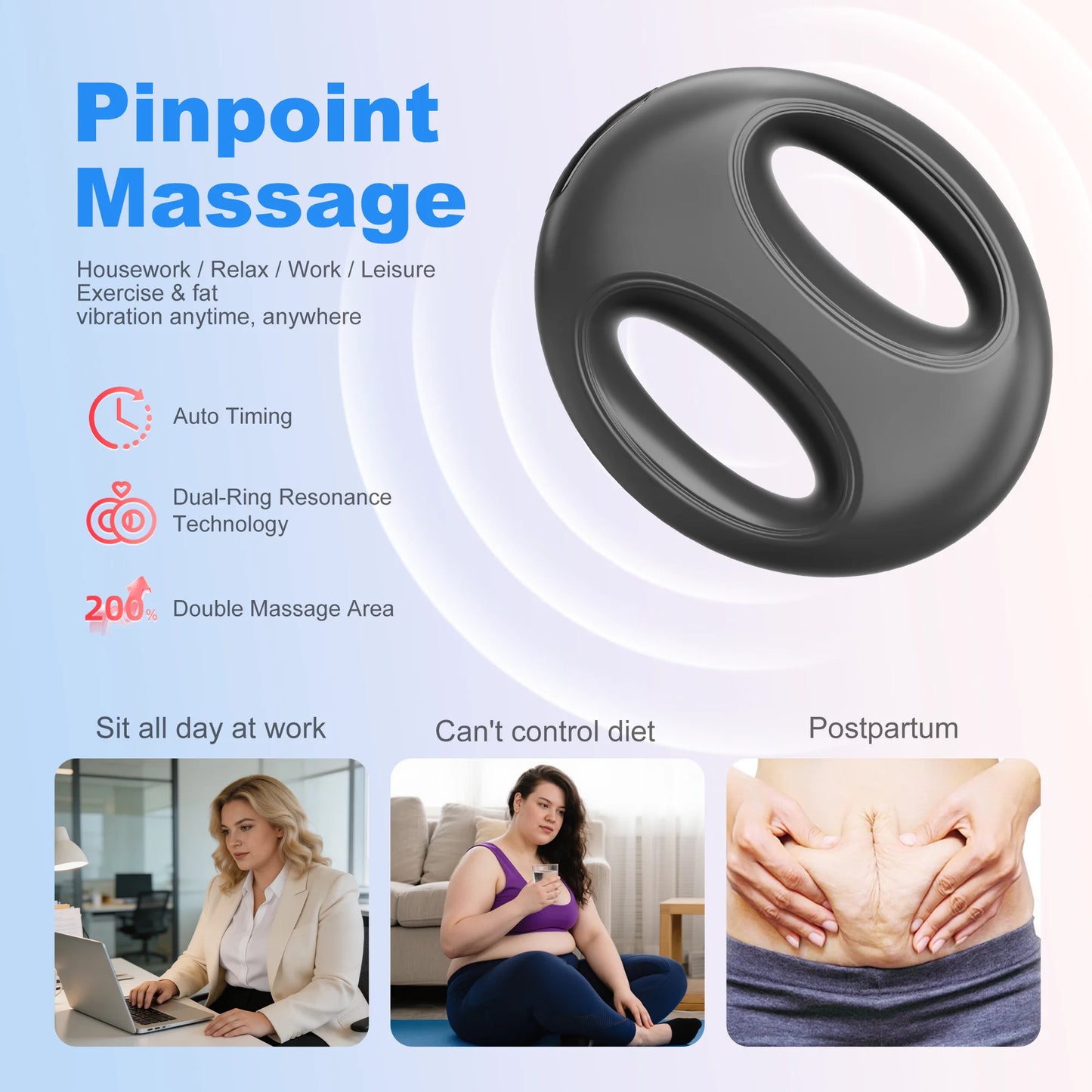 LEERCON Portable Fascia Ring Massager With High Frequency Vibration
