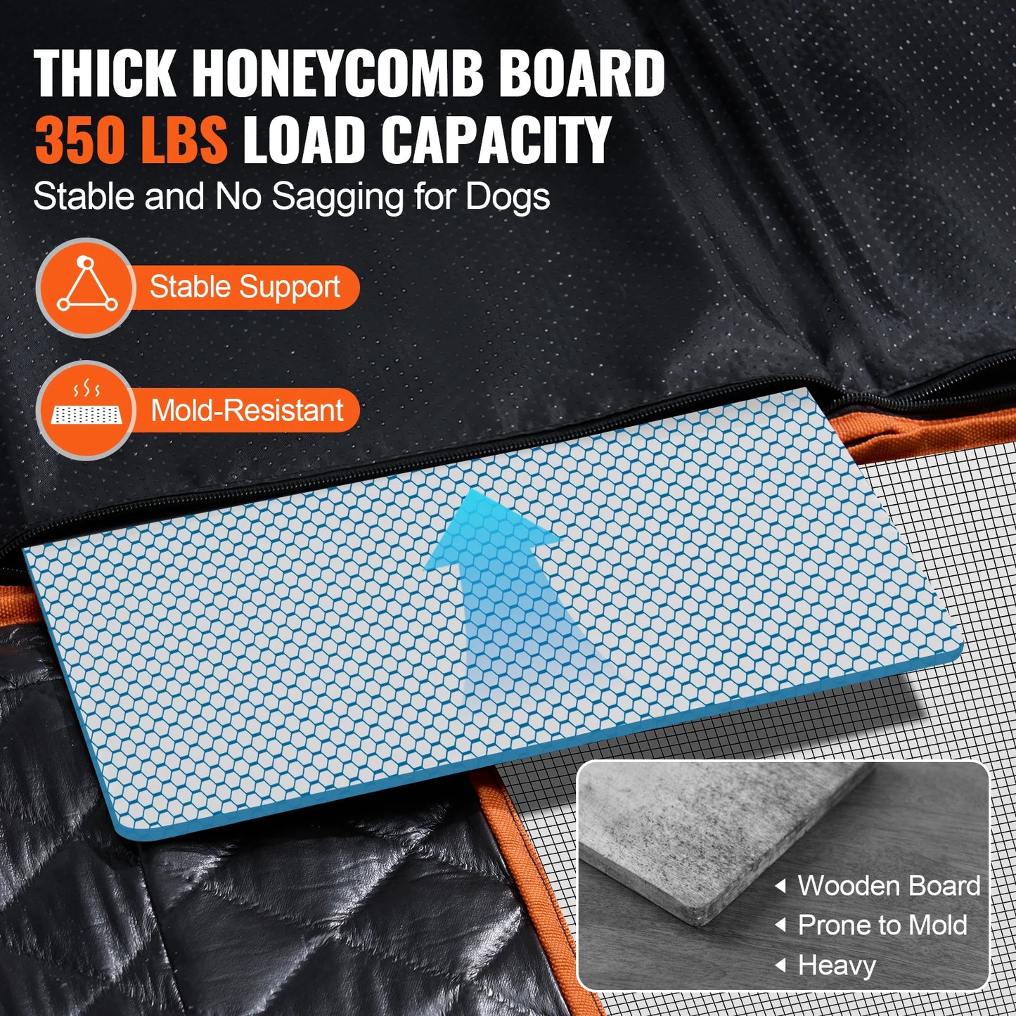 SucceBuy Back Seat Extender Dog Car Hammock With Mesh Window And Storage