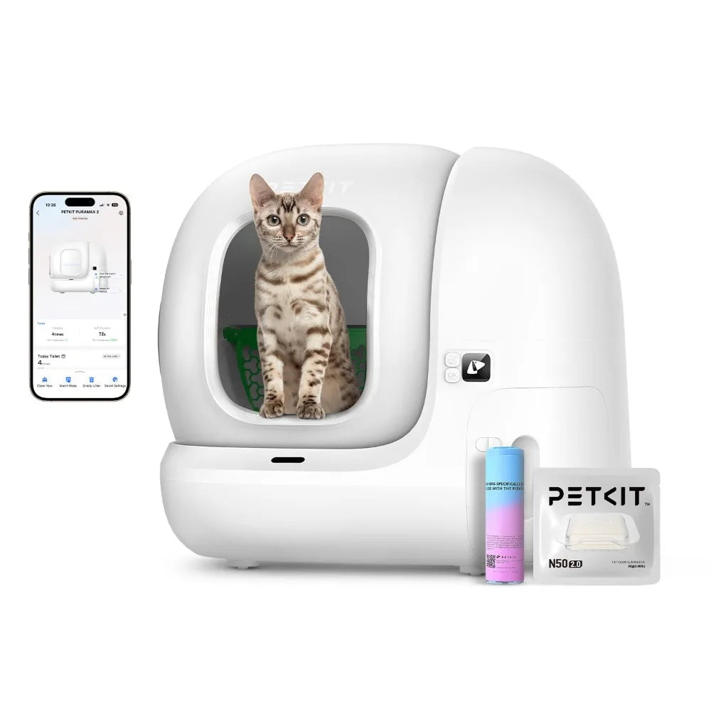 PuraMax 2 Automatic Self Cleaning Cat Litter Box With Safety Sensors