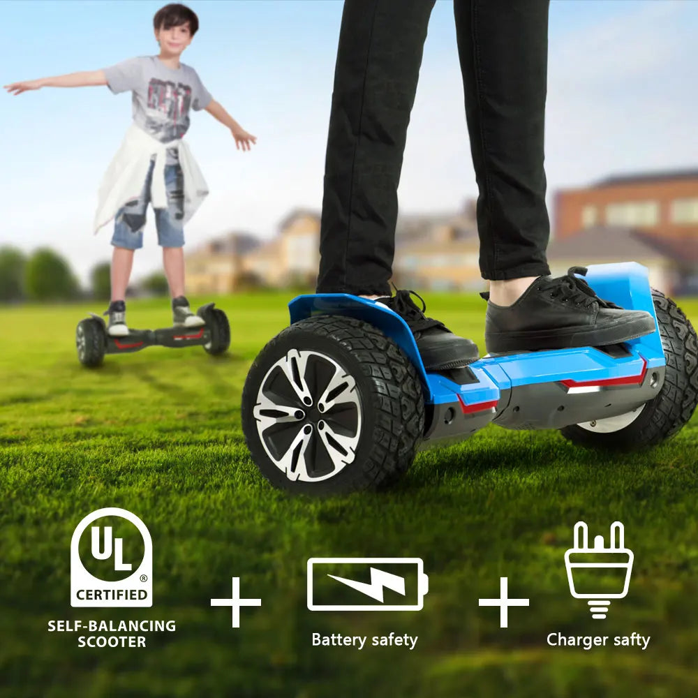 All Terrain Hoverboard With Bluetooth Speakers LED Lights UL2272 Certified