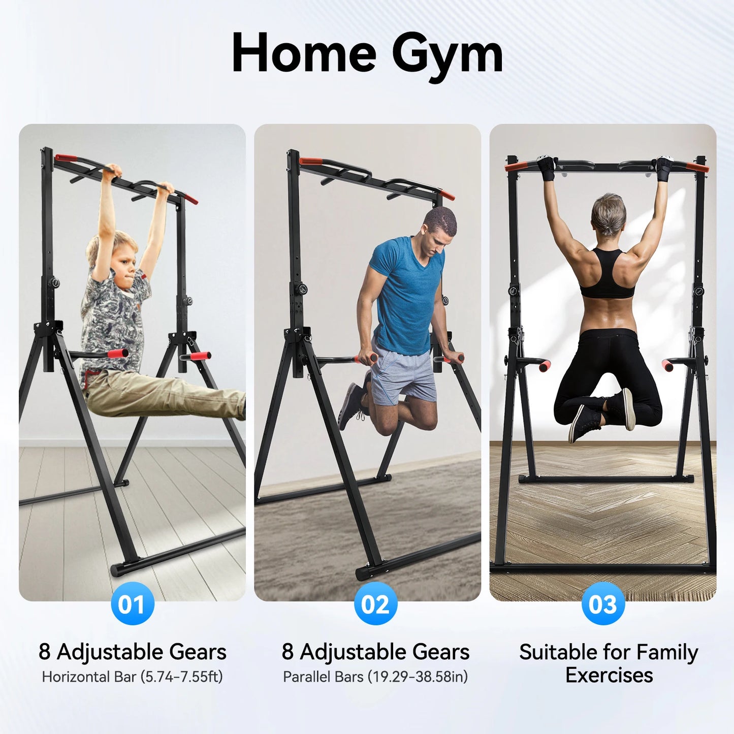 Adjustable Foldable Pull Up Bar 200kg Load With Parallel Bars