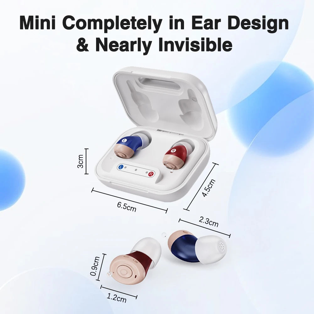 JINGHAO Mini Hearing Aids Rechargeable In Ear Amplifier 16 Hours Working Time